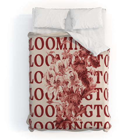 Society6 Design Studio bloomington in bloom red Duvet Cover