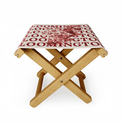 Society6 Design Studio bloomington in bloom red Folding Stool