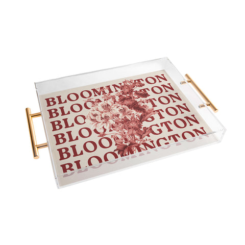 Society6 Design Studio bloomington in bloom red Acrylic Tray