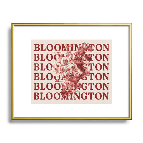 Society6 Design Studio bloomington in bloom red Metal Framed Art Print
