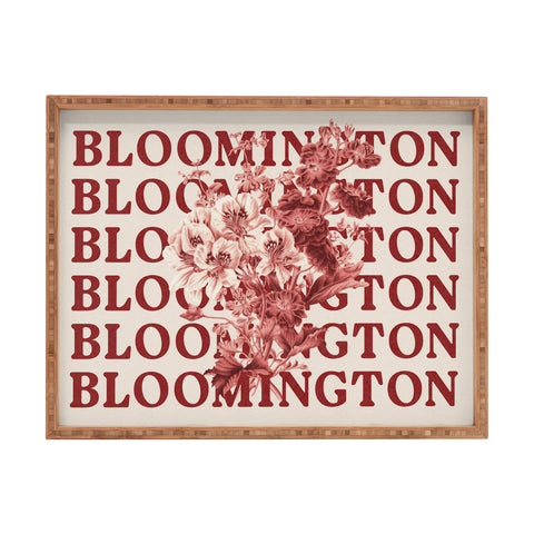 Society6 Design Studio bloomington in bloom red Rectangular Tray