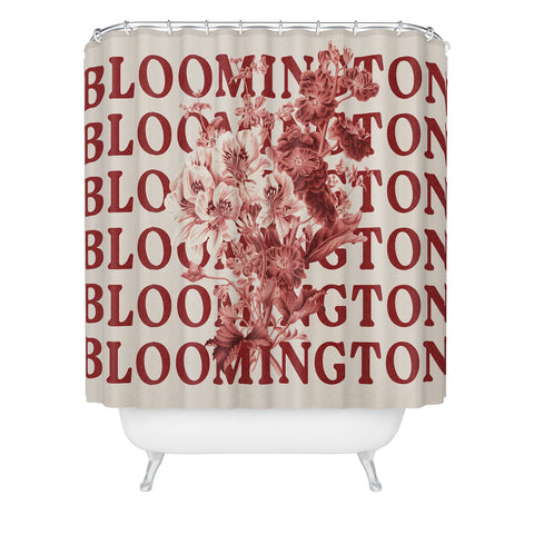 Society6 Design Studio bloomington in bloom red Shower Curtain
