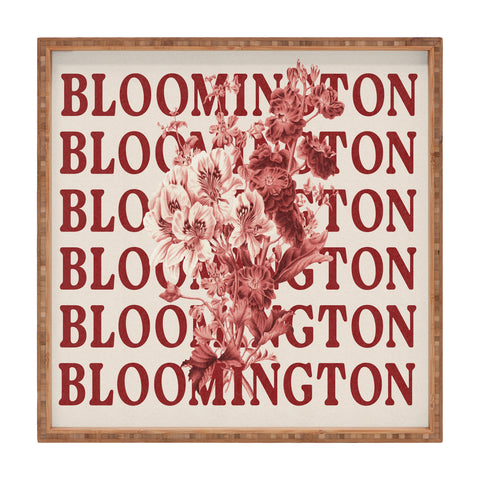 Society6 Design Studio bloomington in bloom red Square Tray