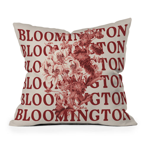 Society6 Design Studio bloomington in bloom red Throw Pillow