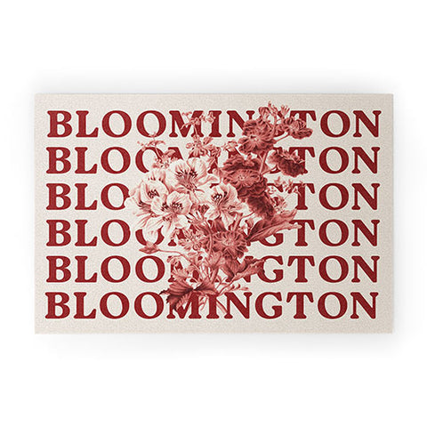 Society6 Design Studio bloomington in bloom red Welcome Mat