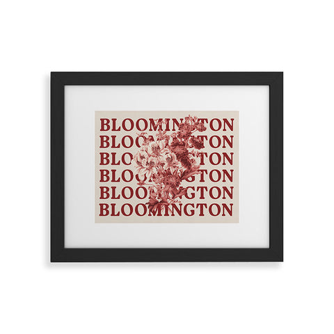 Society6 Design Studio bloomington in bloom red Framed Art Print