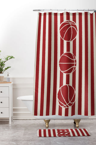 Society6 Design Studio candy stripe crew Shower Curtain And Mat
