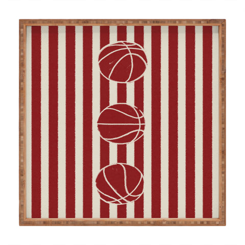 Society6 Design Studio candy stripe crew Square Tray