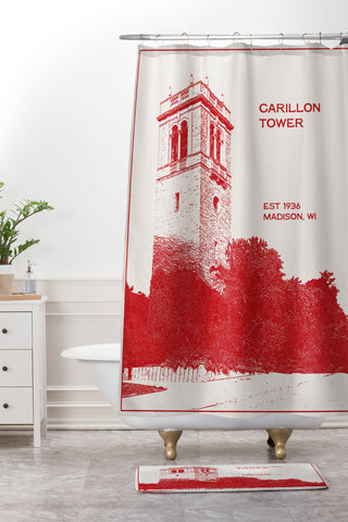 Society6 Design Studio Carillon Bell Tower Shower Curtain And Mat