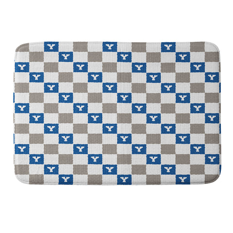 Society6 Design Studio Checkered Y Pattern Memory Foam Bath Mat