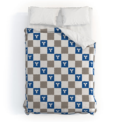 Society6 Design Studio Checkered Y Pattern Duvet Cover