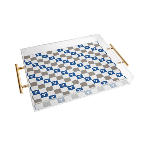Society6 Design Studio Checkered Y Pattern Acrylic Tray