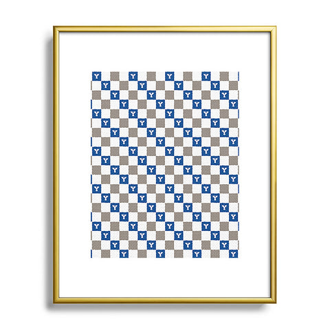 Society6 Design Studio Checkered Y Pattern Metal Framed Art Print