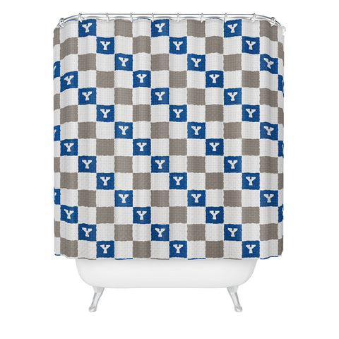 Society6 Design Studio Checkered Y Pattern Shower Curtain