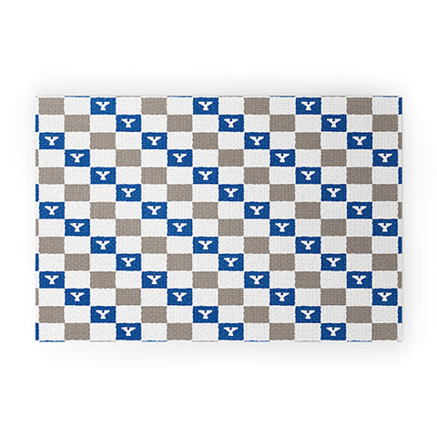 Society6 Design Studio Checkered Y Pattern Welcome Mat