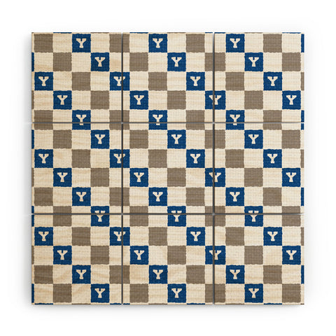 Society6 Design Studio Checkered Y Pattern Wood Wall Mural