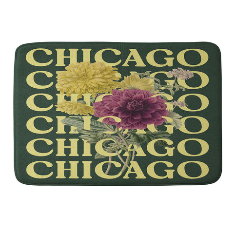Society6 Design Studio Chicago Chrysanthemum Memory Foam Bath Mat