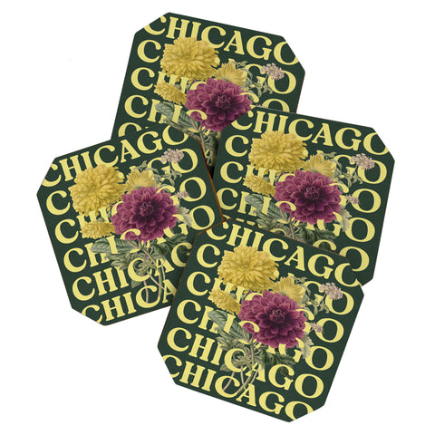 Society6 Design Studio Chicago Chrysanthemum Coaster Set
