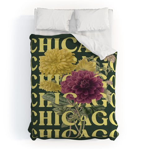 Society6 Design Studio Chicago Chrysanthemum Duvet Cover