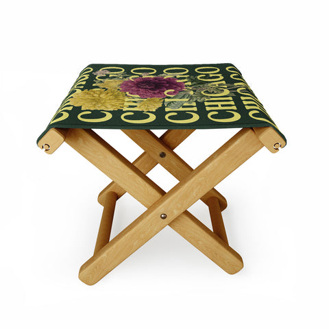 Society6 Design Studio Chicago Chrysanthemum Folding Stool