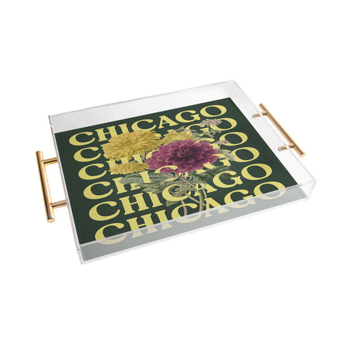 Society6 Design Studio Chicago Chrysanthemum Acrylic Tray