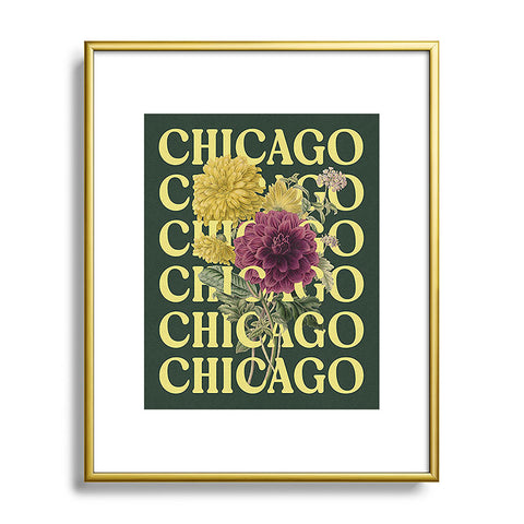 Society6 Design Studio Chicago Chrysanthemum Metal Framed Art Print