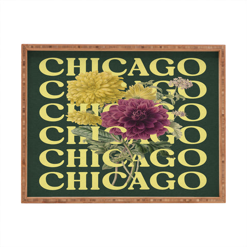Society6 Design Studio Chicago Chrysanthemum Rectangular Tray