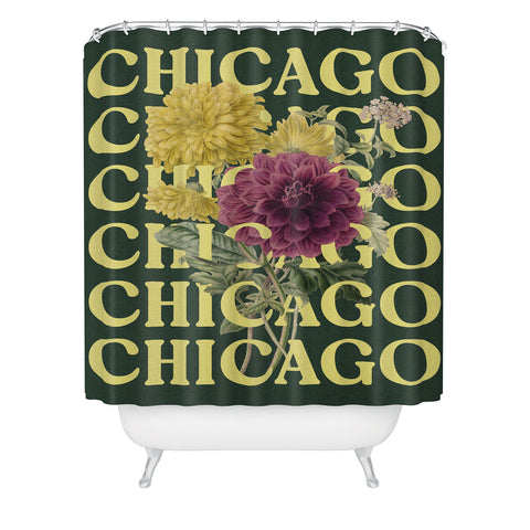 Society6 Design Studio Chicago Chrysanthemum Shower Curtain