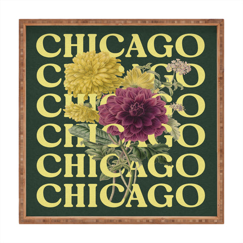Society6 Design Studio Chicago Chrysanthemum Square Tray