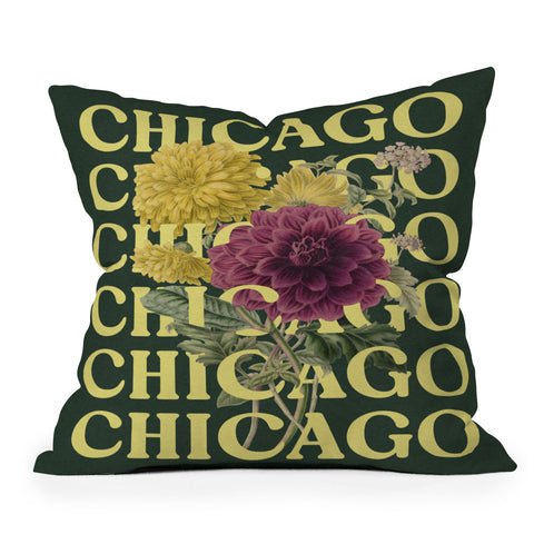 Society6 Design Studio Chicago Chrysanthemum Throw Pillow