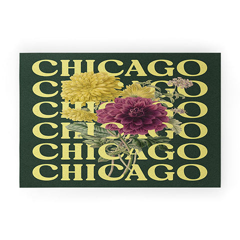 Society6 Design Studio Chicago Chrysanthemum Welcome Mat