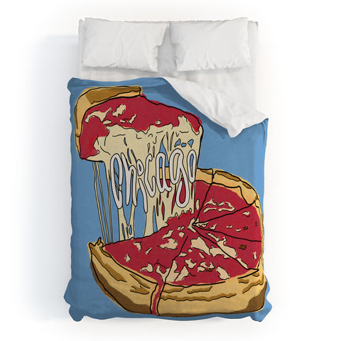 Society6 Design Studio Chicago Deep Dish Heart Duvet Cover