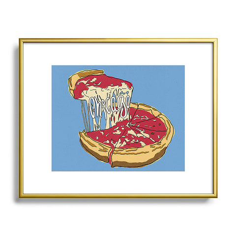 Society6 Design Studio Chicago Deep Dish Heart Metal Framed Art Print