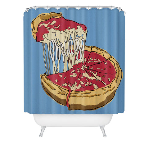 Society6 Design Studio Chicago Deep Dish Heart Shower Curtain