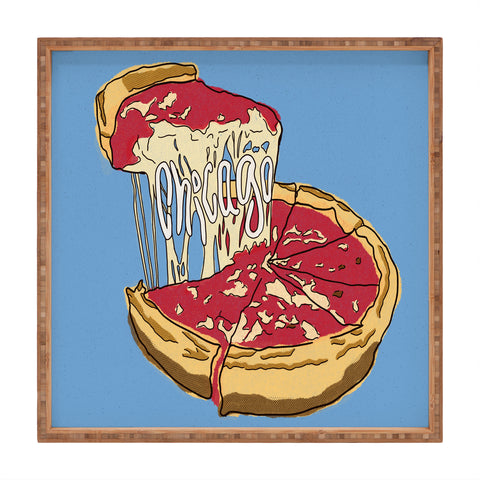 Society6 Design Studio Chicago Deep Dish Heart Square Tray