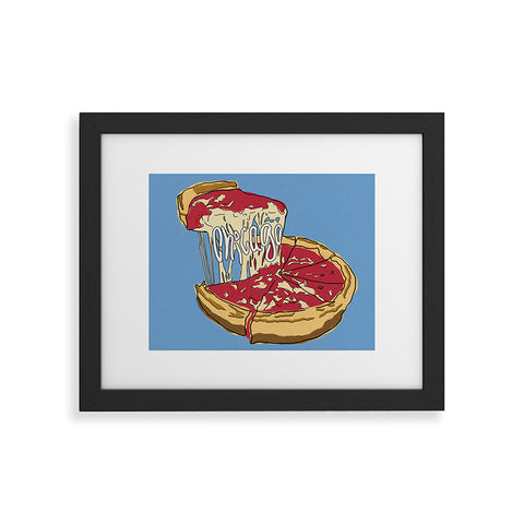 Society6 Design Studio Chicago Deep Dish Heart Framed Art Print