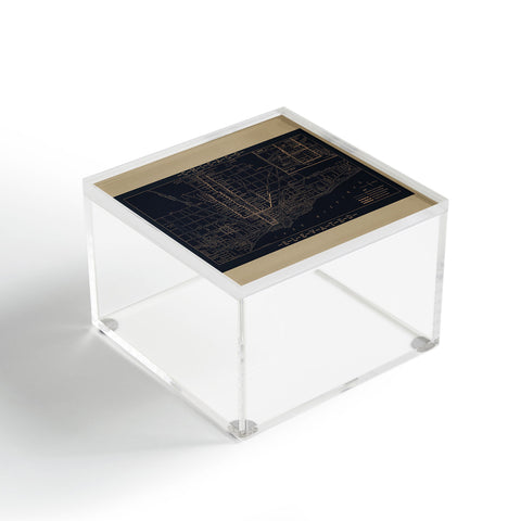 Society6 Design Studio Chicago Elevated Map 1913 Black Acrylic Box