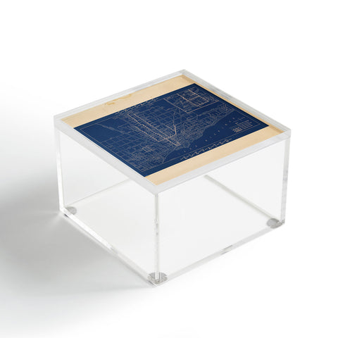 Society6 Design Studio Chicago Elevated Map 1913 Blue Acrylic Box