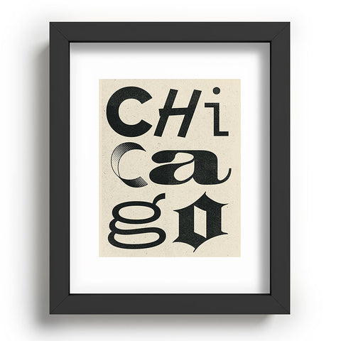 Society6 Design Studio Chicago Found Text Recessed Framing Rectangle