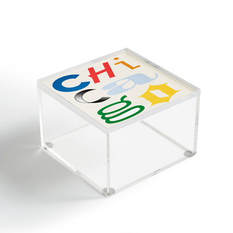 Society6 Design Studio Chicago Found Text Colors Acrylic Box