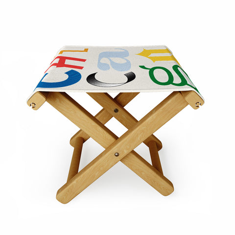 Society6 Design Studio Chicago Found Text Colors Folding Stool
