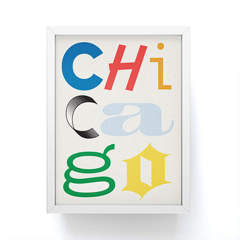 Society6 Design Studio Chicago Found Text Colors Framed Mini Art Print