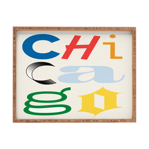Society6 Design Studio Chicago Found Text Colors Rectangular Tray