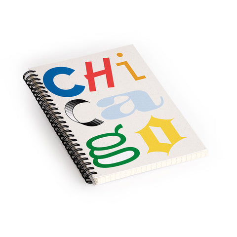 Society6 Design Studio Chicago Found Text Colors Spiral Notebook