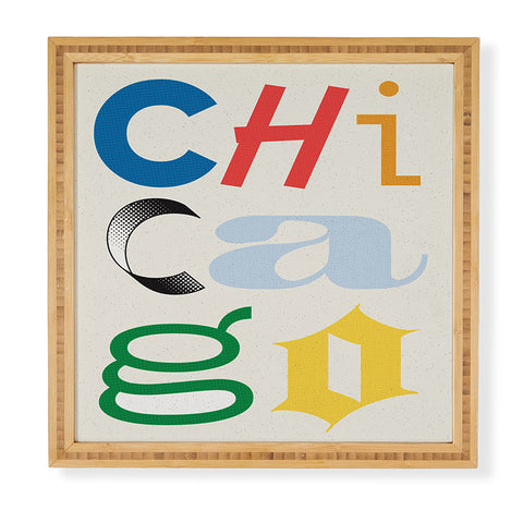 Society6 Design Studio Chicago Found Text Colors Framed Wall Art