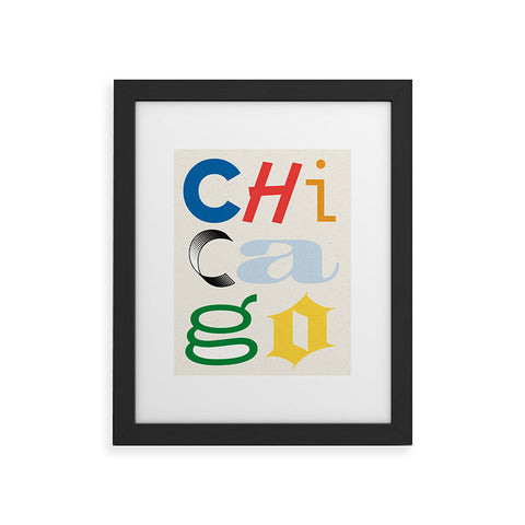 Society6 Design Studio Chicago Found Text Colors Framed Art Print