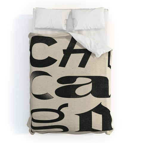 Society6 Design Studio Chicago Found Text Duvet Cover