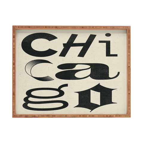Society6 Design Studio Chicago Found Text Rectangular Tray