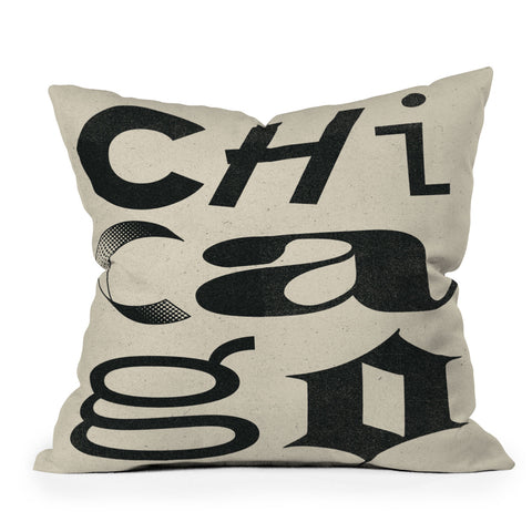 Society6 Design Studio Chicago Found Text Throw Pillow