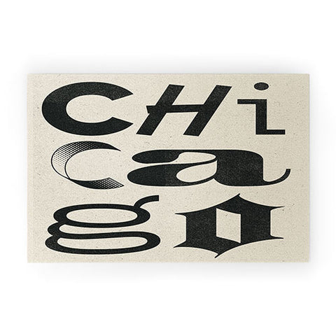 Society6 Design Studio Chicago Found Text Welcome Mat